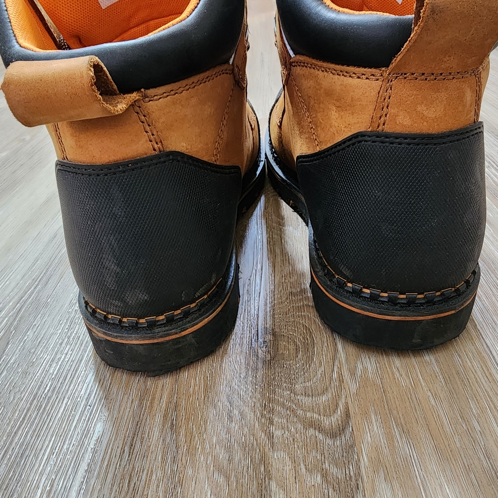 Men's RIDEGCUT Brown Work Boots with Black Toe - Picture 4 of 6